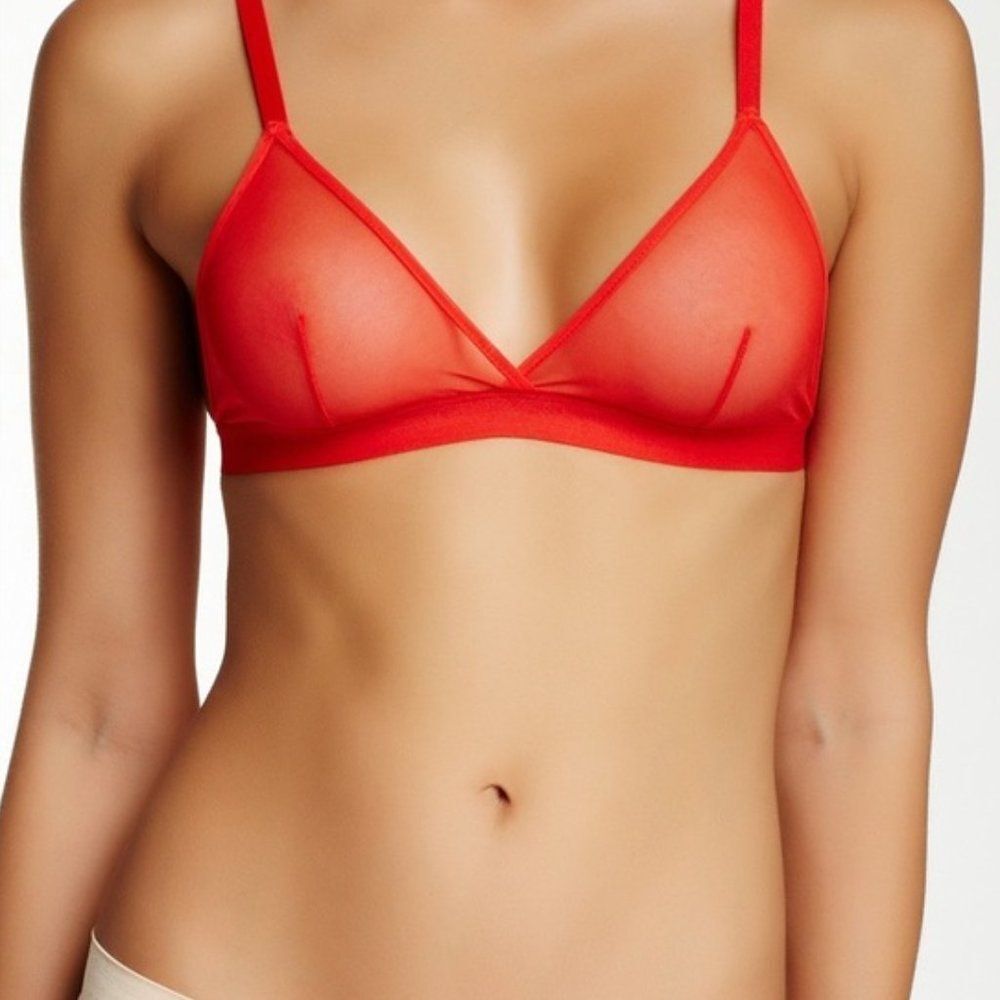 JOES JEANS RED POPPY SHEER BRALETTE